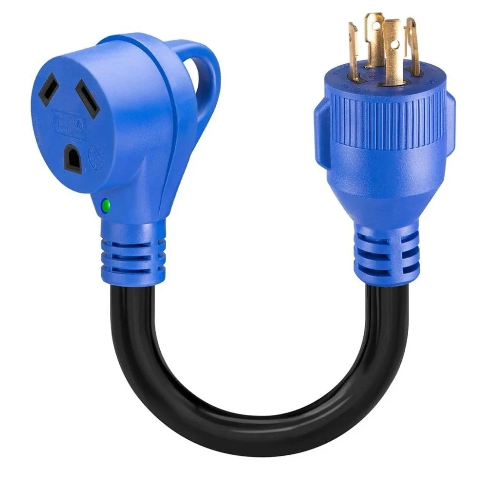4 Prong 30 Amp RV Generator Adapter Cord NEMA L14-30P to TT-30R Adapter Cord 12
